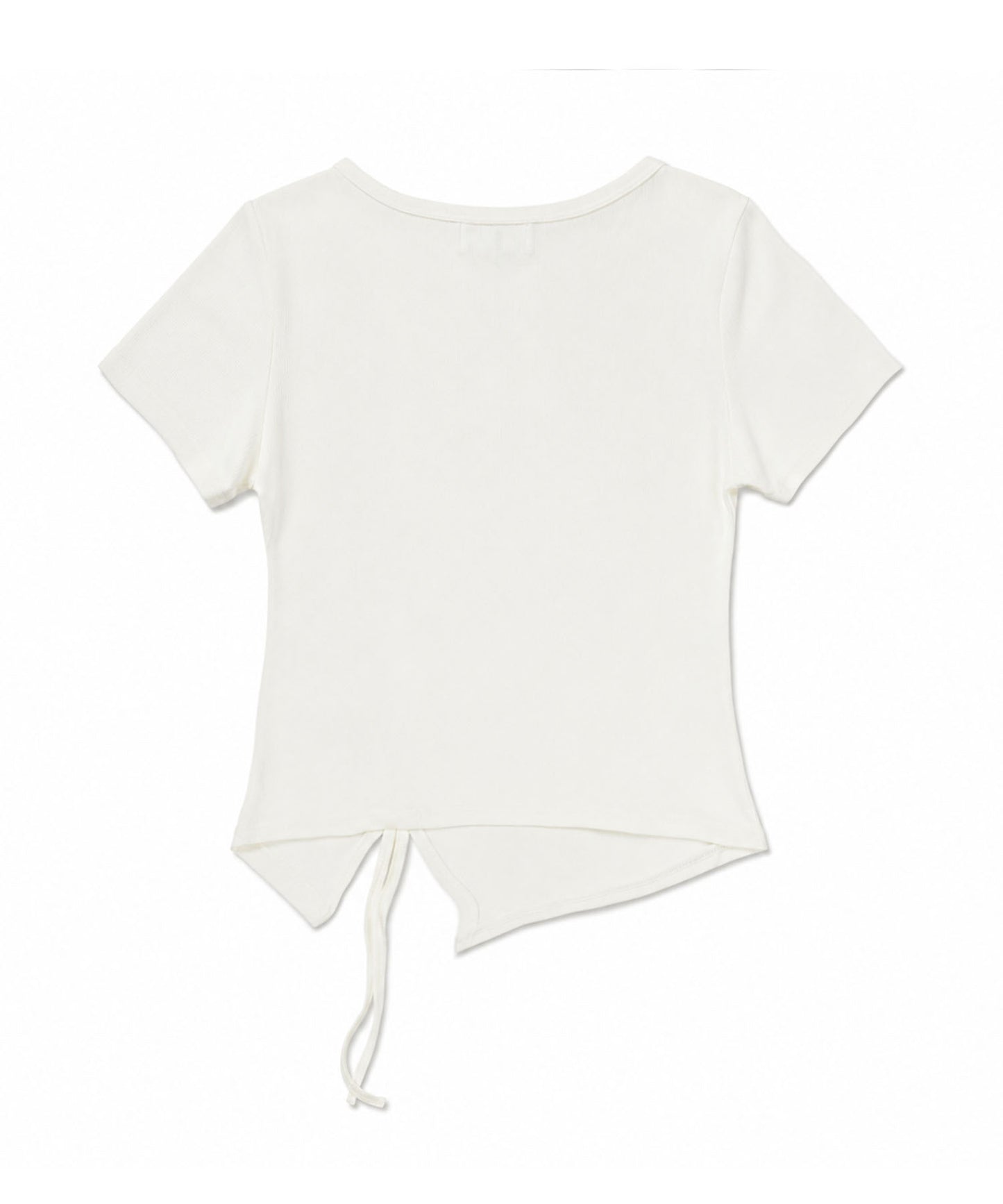 HOOK for girls リボングラフィック × サイドギャザー コンパクトストリートT