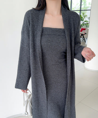 【Jasmine】ニットチューブワンピース＋ロングカーディガン