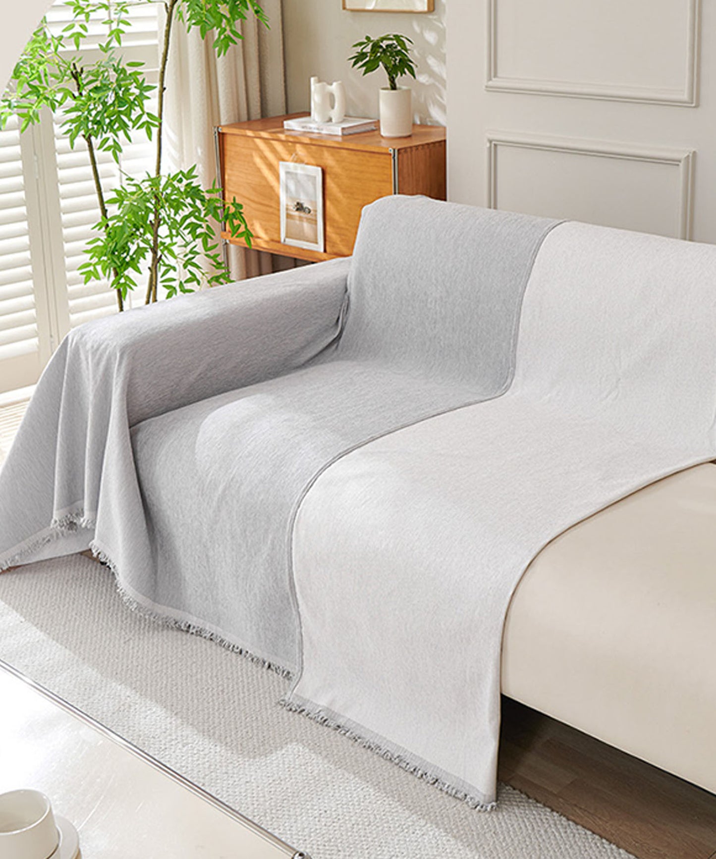 マルチカバーフリンジ付き大判ブランケット