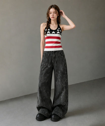 HOOK for girls スター＆ストライプ × ホルターネック フィットタンク (SS)