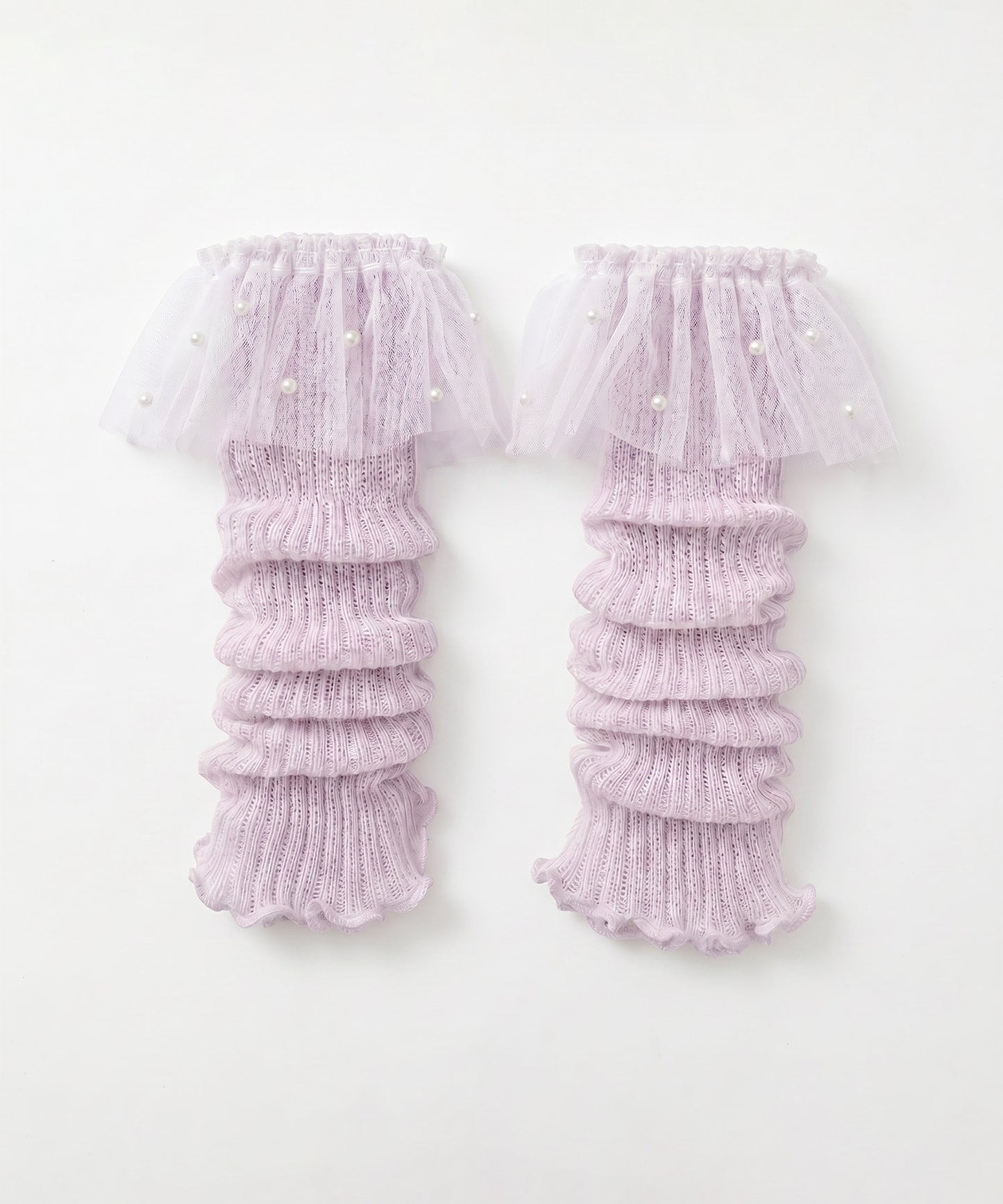 HOOK for girls くしゅくしゅ シアーニット レッグウォーマー コットン 春夏 バレエコア