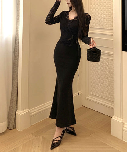 【Jasmine】シアーレーストップス＋スウェットキャミワンピース