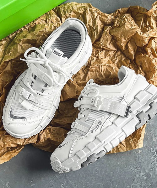 カジュアルストリートスニーカー厚底シューズ(４カラー)