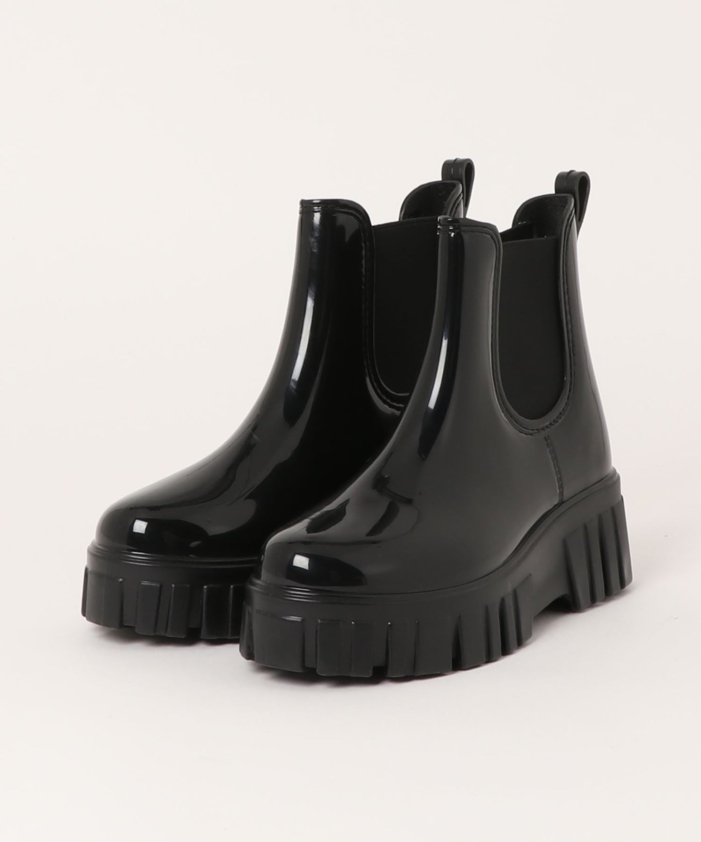 厚底ショートレインブーツ