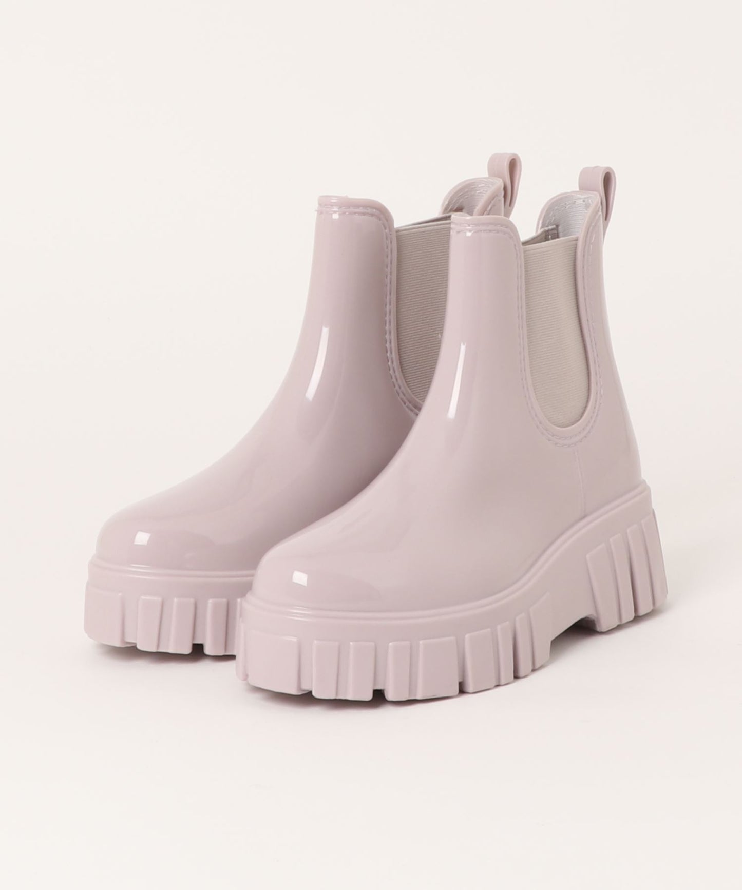 厚底ショートレインブーツ