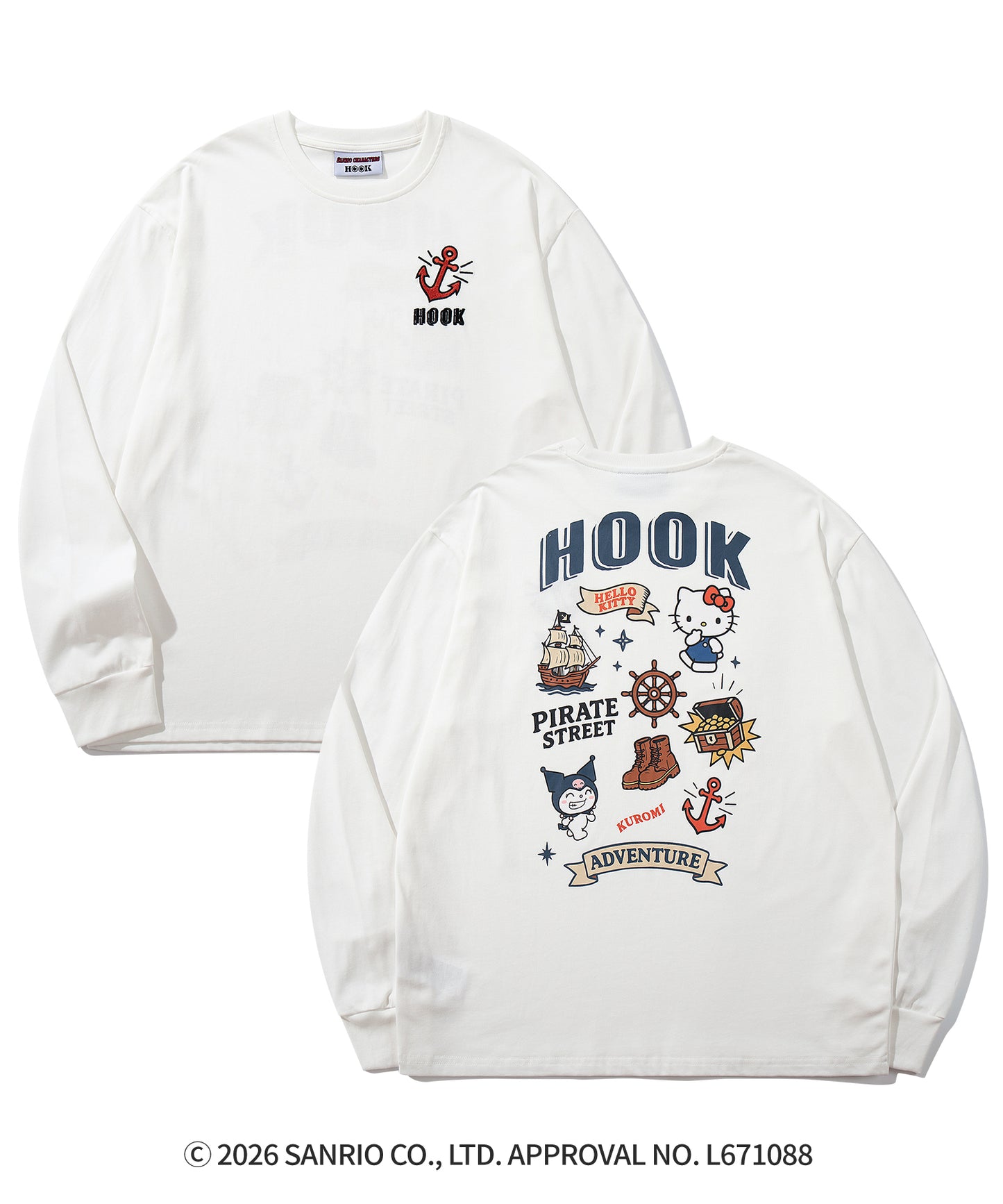 HOOK -original-　サンリオキャラクターズ コラボ バックプリントロンTEE