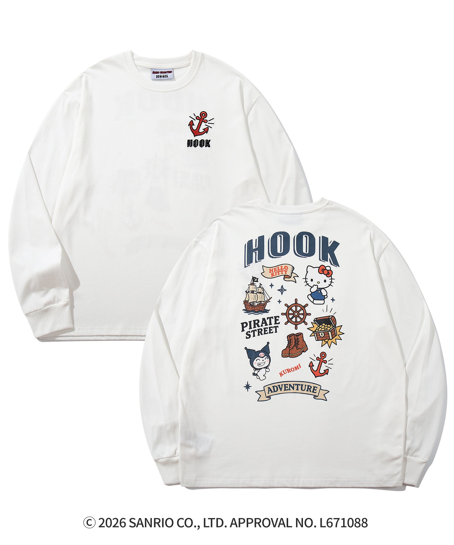HOOK -original-　サンリオキャラクターズ コラボ バックプリントロンTEE