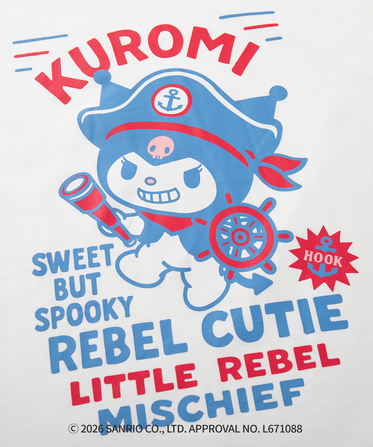 HOOK -original-　サンリオキャラクターズ コラボ 配色プリントTシャツ