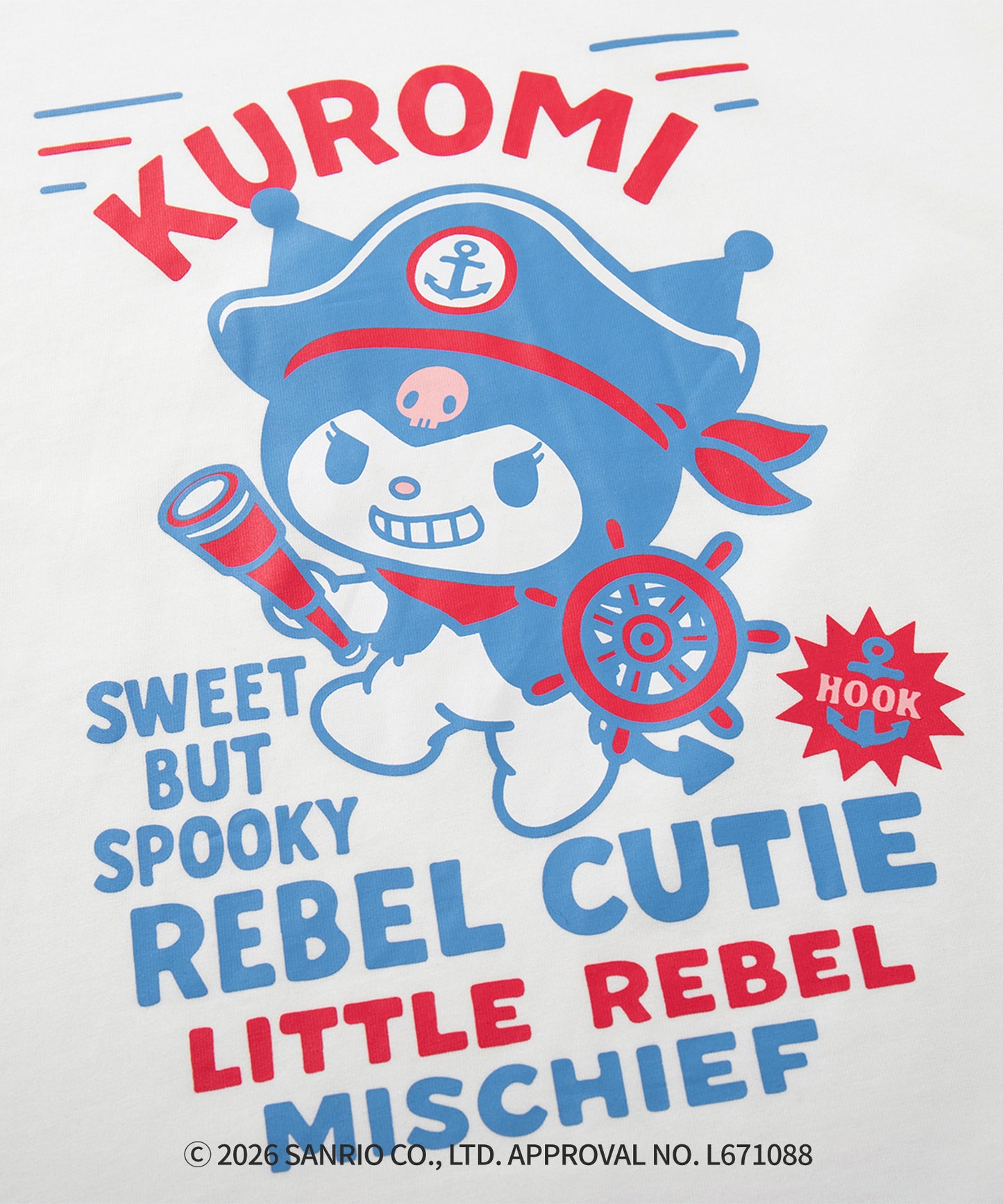 HOOK -original-　サンリオキャラクターズ コラボ 配色プリントTシャツ