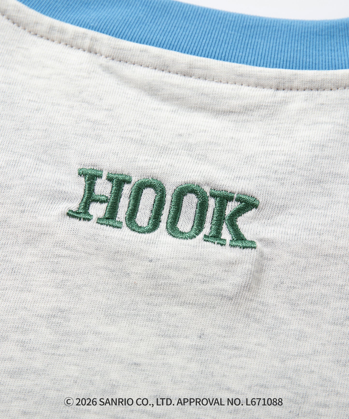 HOOK -original-　サンリオキャラクターズ コラボ バイカラープリントリンガーTシャツ