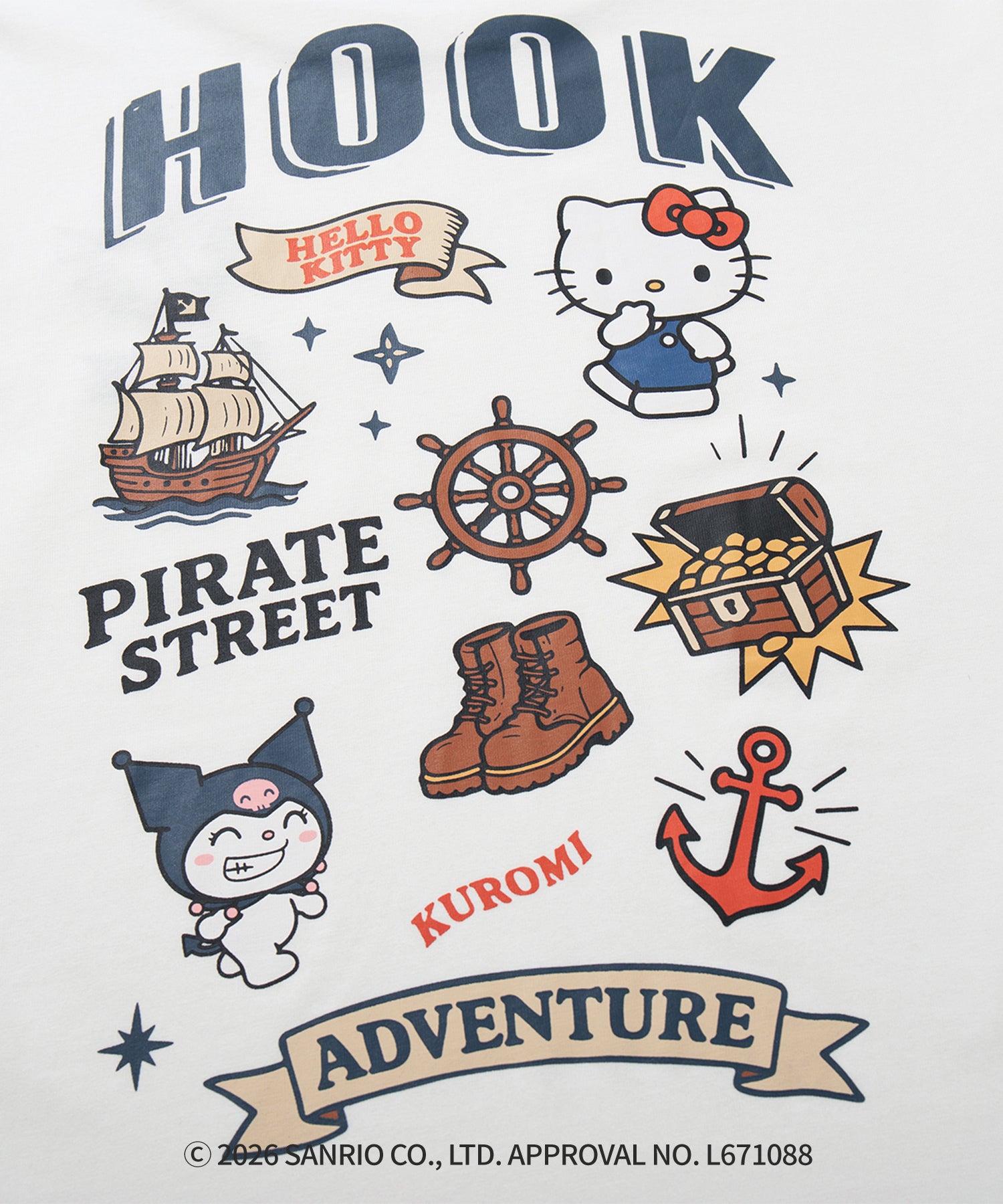 HOOK -original-　サンリオキャラクターズ コラボ バックプリントロンTEE