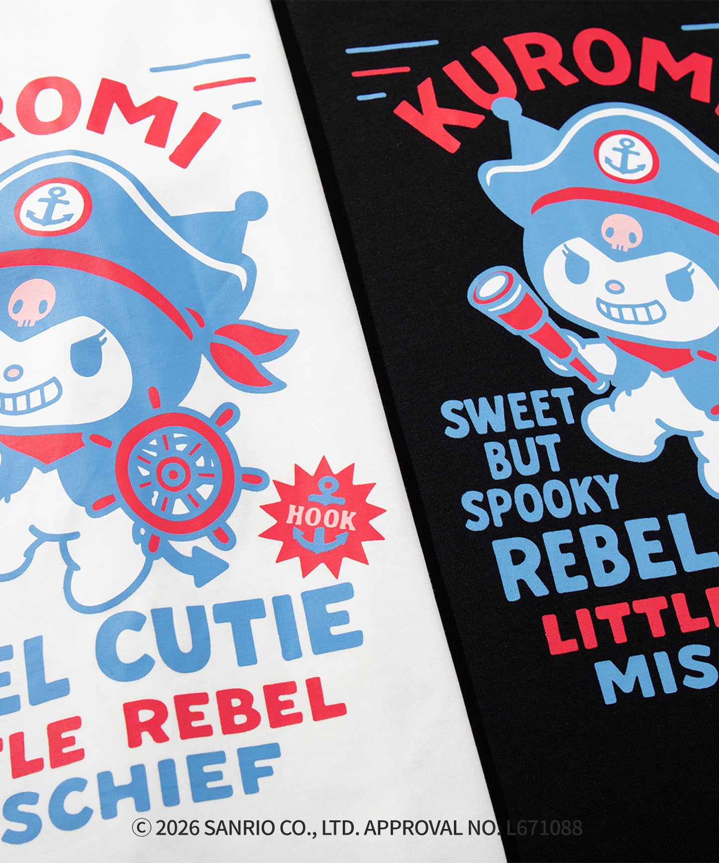 HOOK -original-　サンリオキャラクターズ コラボ 配色プリントTシャツ