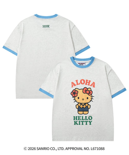 HOOK -original-　サンリオキャラクターズ コラボ バイカラープリントリンガーTシャツ