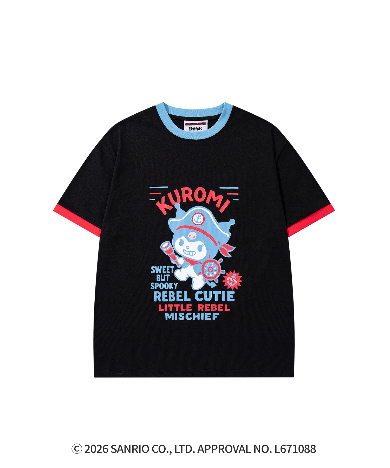 HOOK -original-　サンリオキャラクターズ コラボ 配色プリントTシャツ