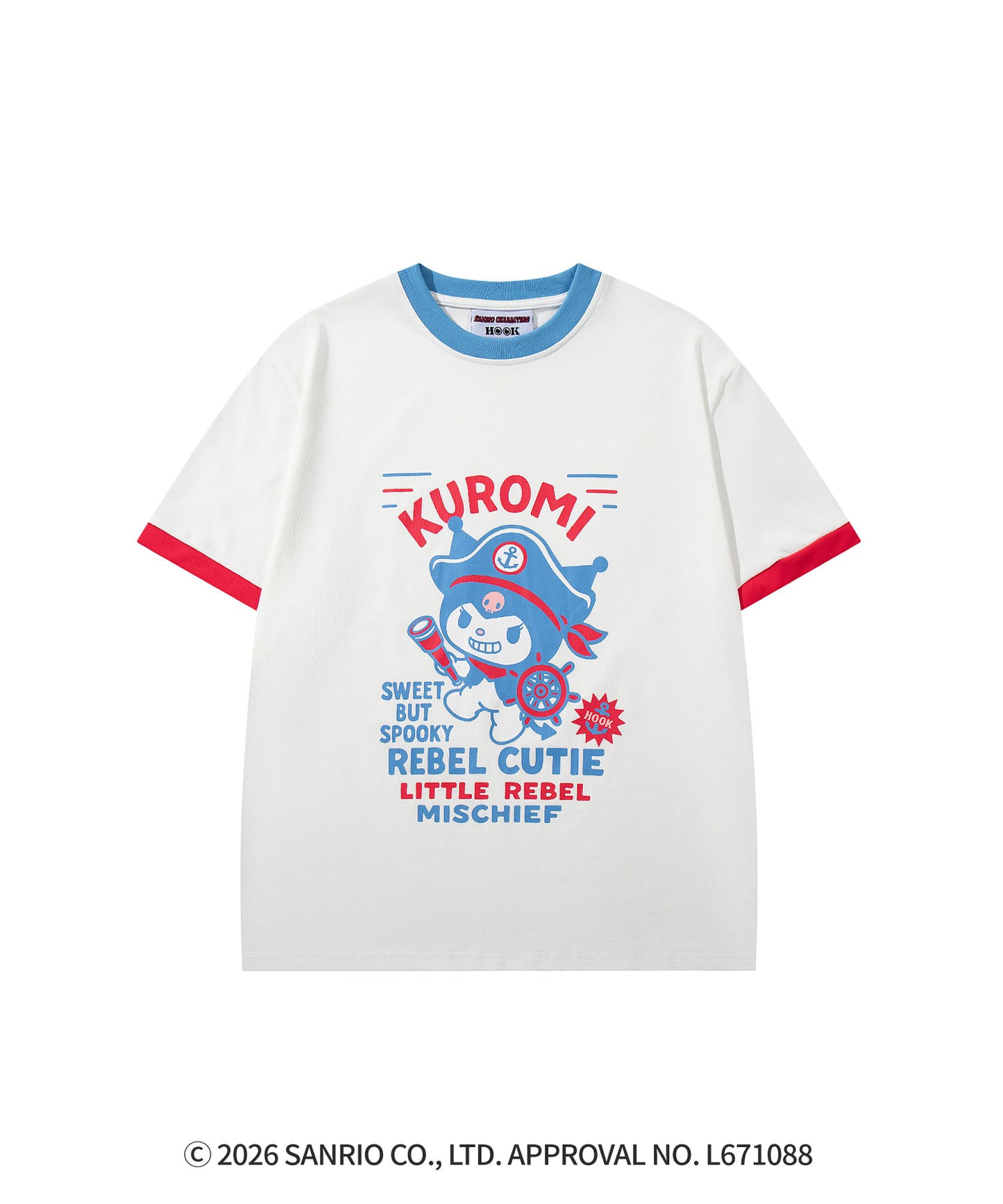 HOOK -original-　サンリオキャラクターズ コラボ 配色プリントTシャツ