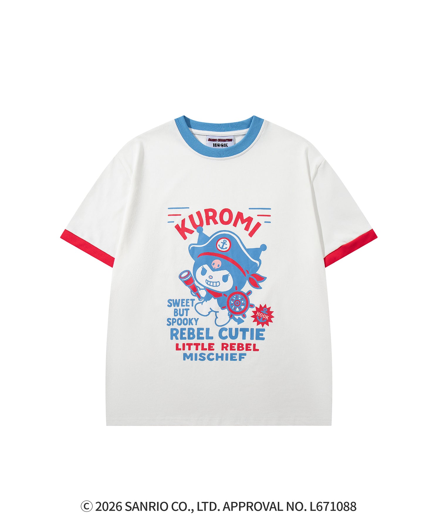 HOOK -original-　サンリオキャラクターズ コラボ 配色プリントTシャツ