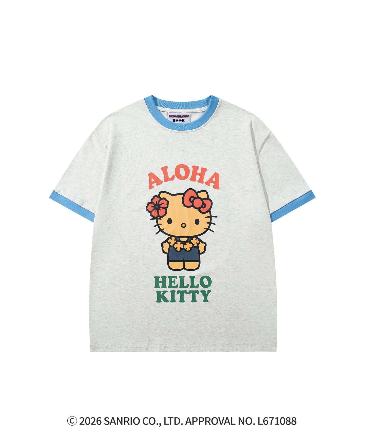 HOOK -original-　サンリオキャラクターズ コラボ バイカラープリントリンガーTシャツ