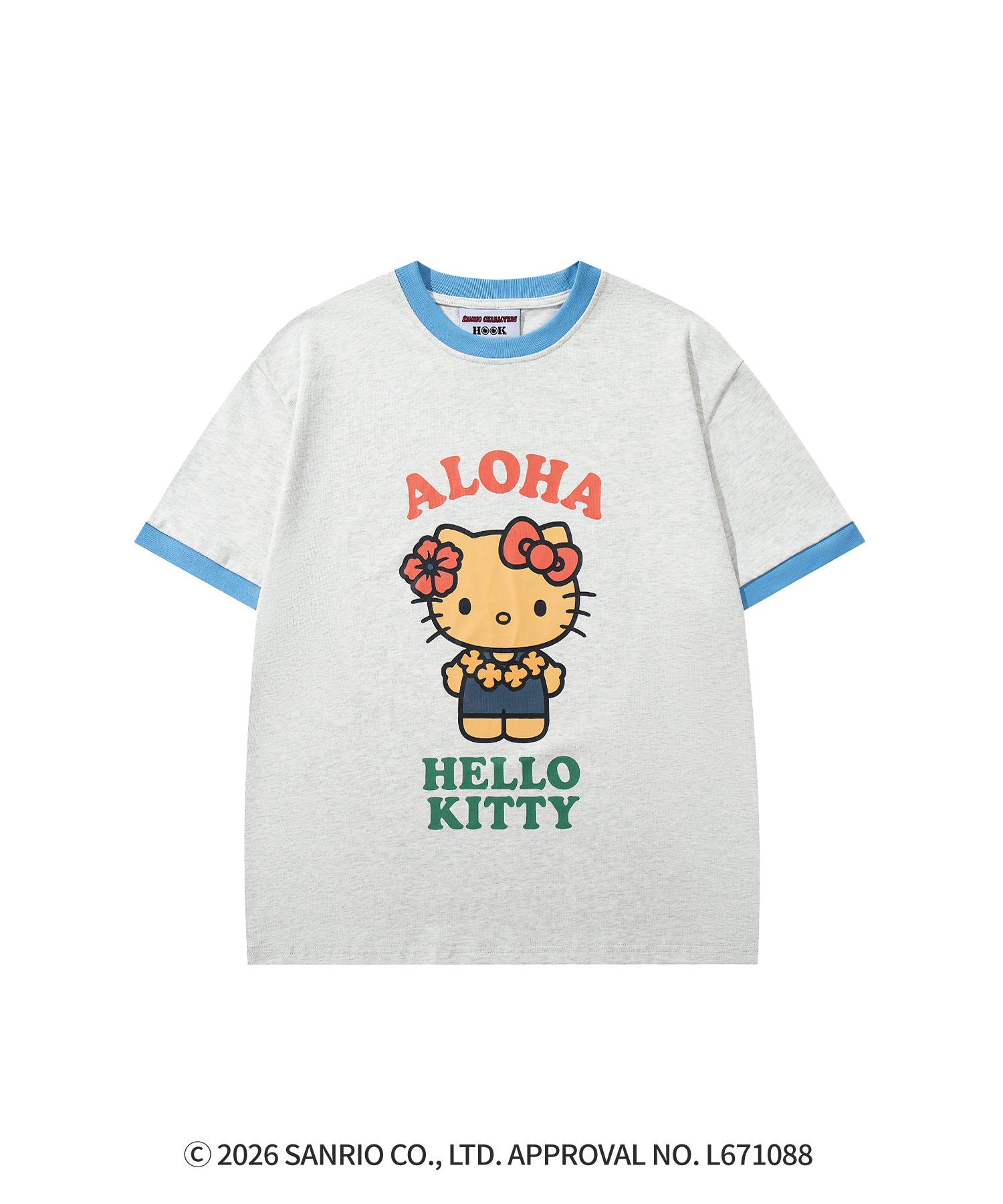 HOOK -original-　サンリオキャラクターズ コラボ バイカラープリントリンガーTシャツ