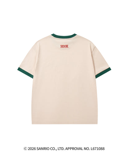 HOOK -original-　サンリオキャラクターズ コラボ バイカラープリントリンガーTシャツ