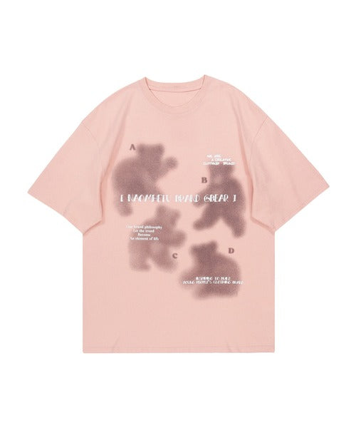 【HOOK】古着風フロントプリントビッグTEE