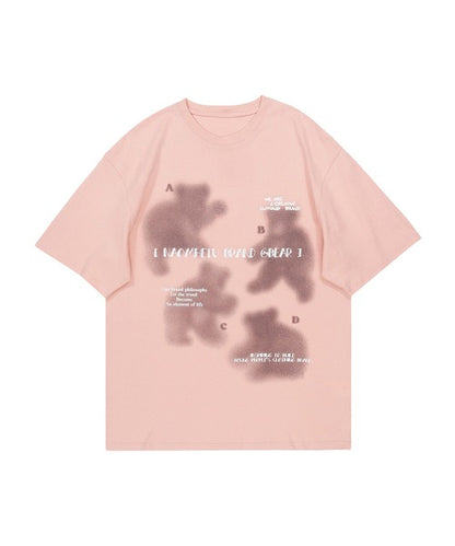 【HOOK】古着風フロントプリントビッグTEE