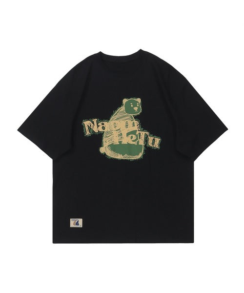 【HOOK】古着風フロントプリントビッグTEE