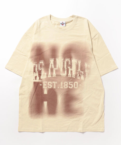 【HOOK】古着風フロントプリントビッグTEE