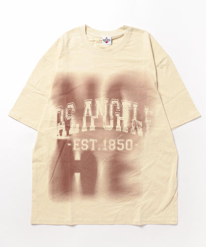 【HOOK】古着風フロントプリントビッグTEE