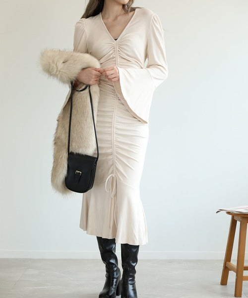 【Jasmine】たくし上げマーメイドカットソーワンピース　（OG)