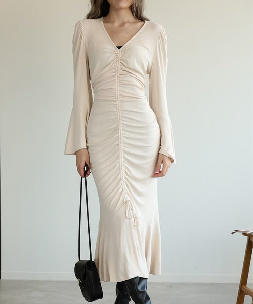 【Jasmine】たくし上げマーメイドカットソーワンピース　（OG)