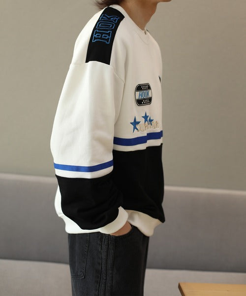 [HOOK -original-] Racing patch embroidery color scheme switching sweatshirt
