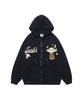 [HOOK -original-] Unique Space Sagara embroidery front zip hoodie