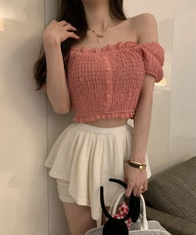 【Jasmine】2WAYフリルクロップドトップス