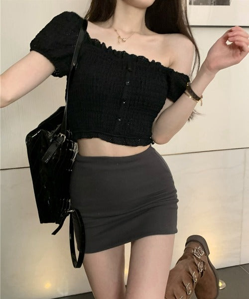 【Jasmine】2WAYフリルクロップドトップス