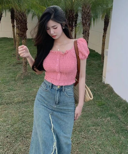 【Jasmine】2WAYフリルクロップドトップス