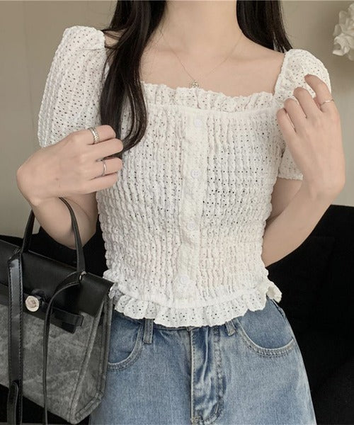 【Jasmine】2WAYフリルクロップドトップス