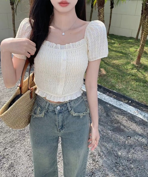 【Jasmine】2WAYフリルクロップドトップス