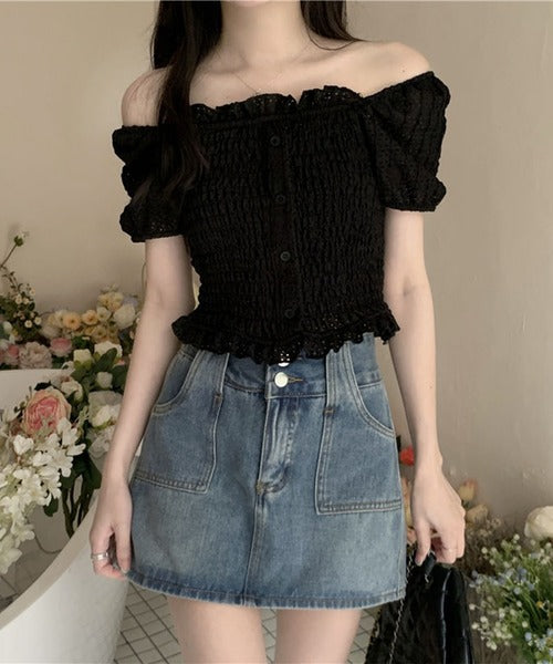 【Jasmine】2WAYフリルクロップドトップス