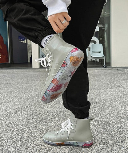 aimoha menレースアップレインブーツ