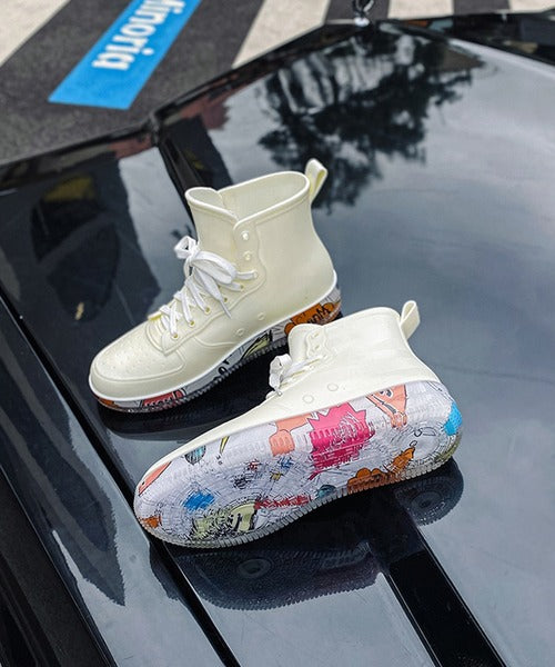 aimoha menレースアップレインブーツ