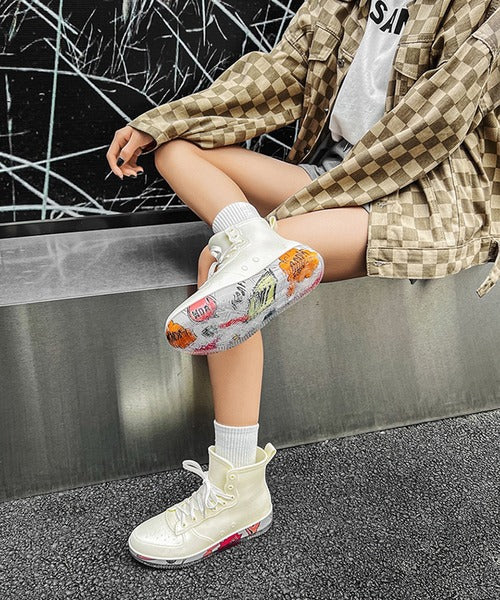 aimoha menレースアップレインブーツ