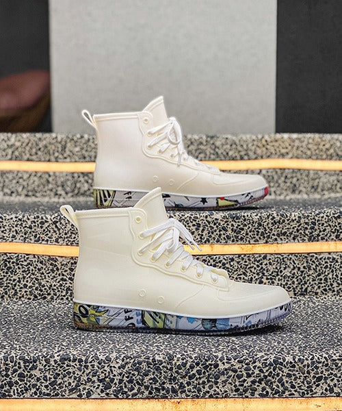 aimoha menレースアップレインブーツ