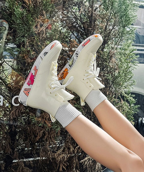 aimoha menレースアップレインブーツ