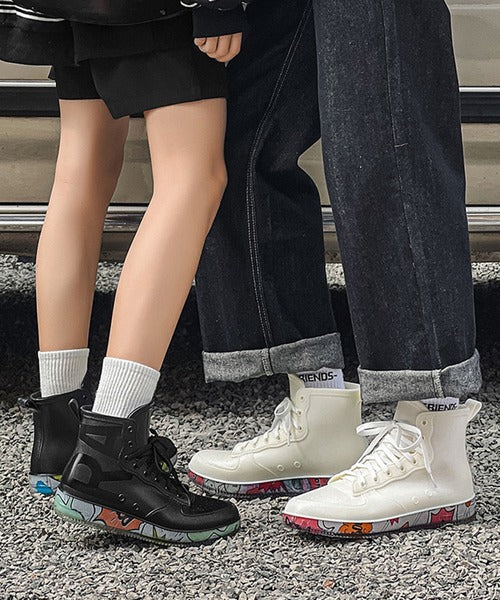 aimoha menレースアップレインブーツ