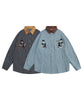 [HOOK] Retro style bear embroidery striped long sleeve shirt