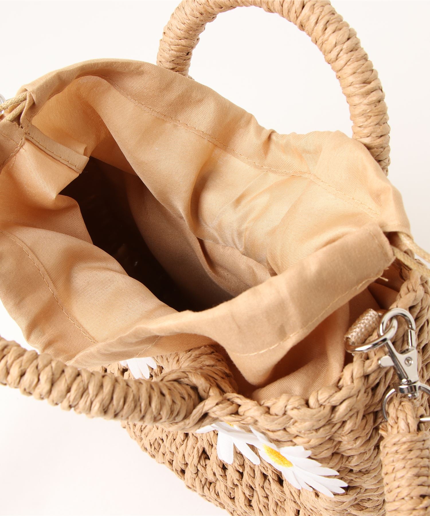 poritorie マーガレット刺繍 リネンカバー かご バスケット poritorie マーガレット刺繍 リネンカバー かご バスケット