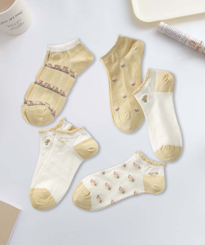 【MOSOX】ガーリーデザインレーヨン混アンクルソックス 5足セット (SS)