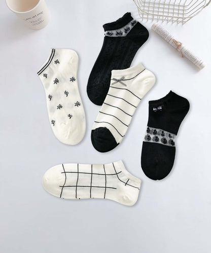 【MOSOX】ガーリーデザインレーヨン混アンクルソックス 5足セット (SS)