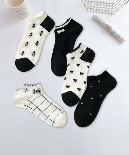 【MOSOX】ガーリーデザインレーヨン混アンクルソックス 5足セット (SS)