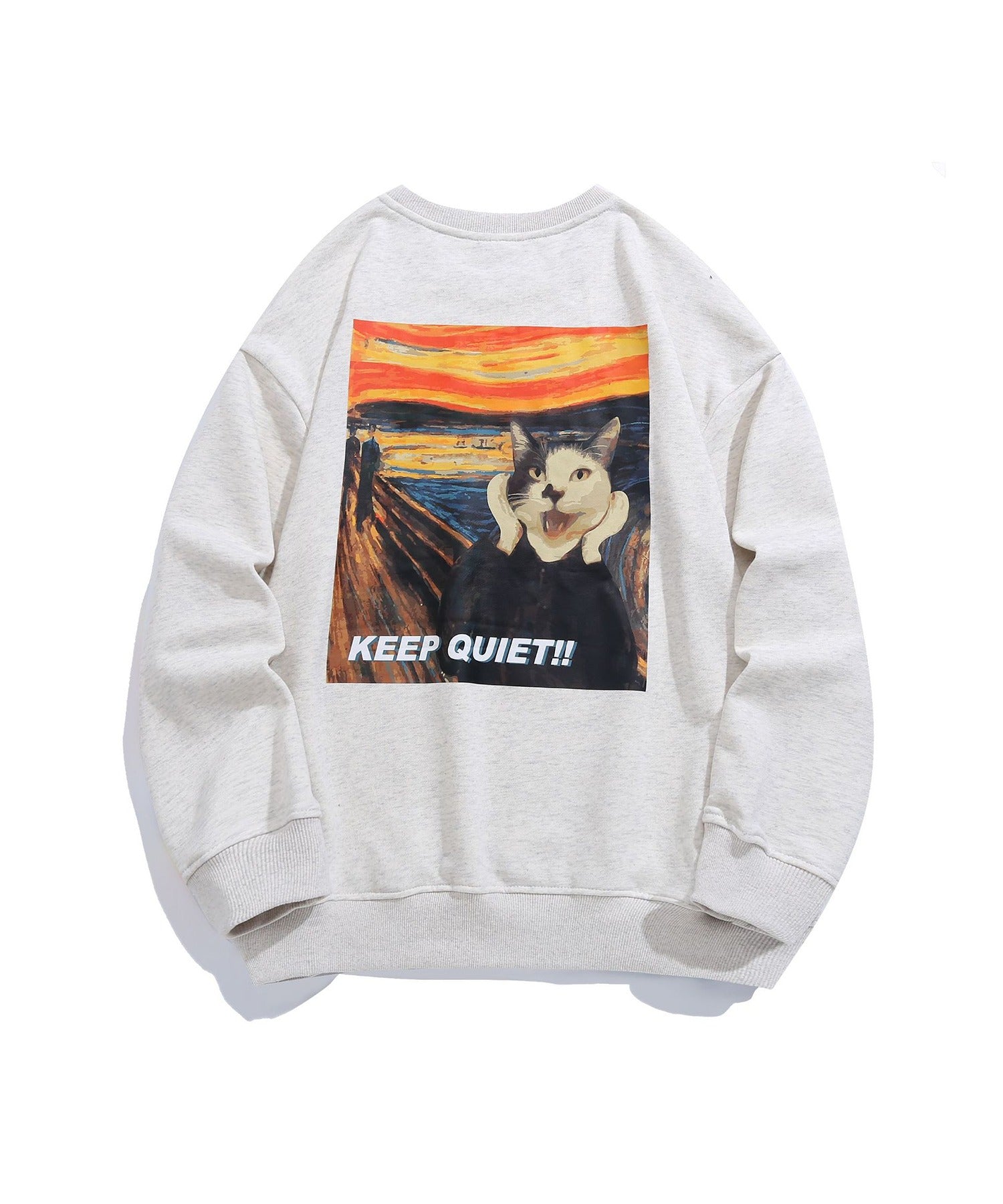 [HOOK -original-] Print sweatshirt featuring famous paintings from around the world on cats